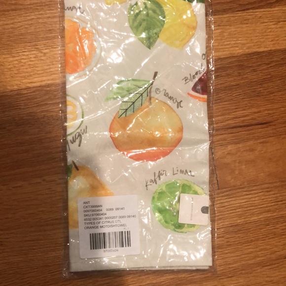 NWT Types of Citrus dish towel Fruit Print  Cotton Anthto - Picture 4 of 4
